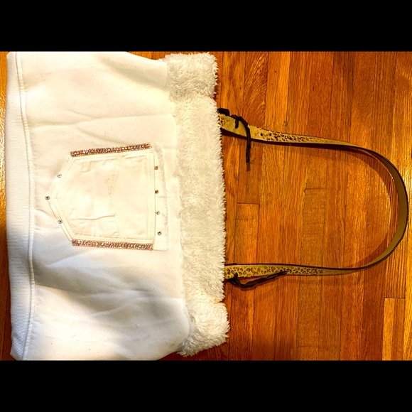 Original Sherpa/fleece large tote. RawEdge bags by Salina. - Picture 3 of 7